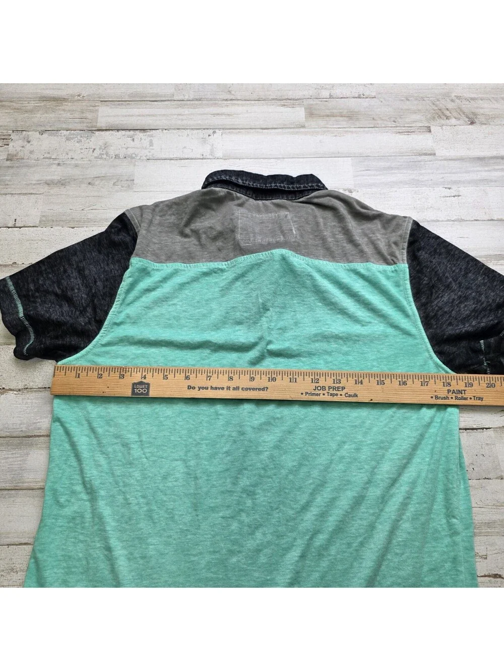 Buckle BKE Black Green Contrast Sleeves Polo Shirt LG Standard (fits tight)